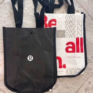 lululemon athletica Black and White Small Tote Bags